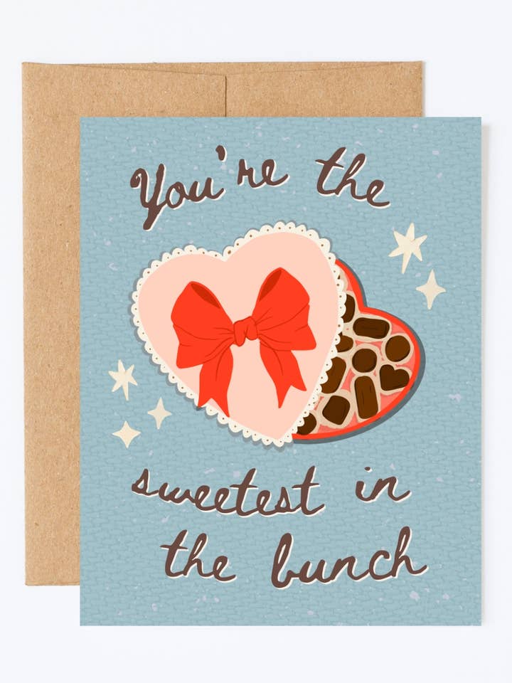 Chocolate Heart Valentine Card Blank A2 for wholesale by Party & Parlour