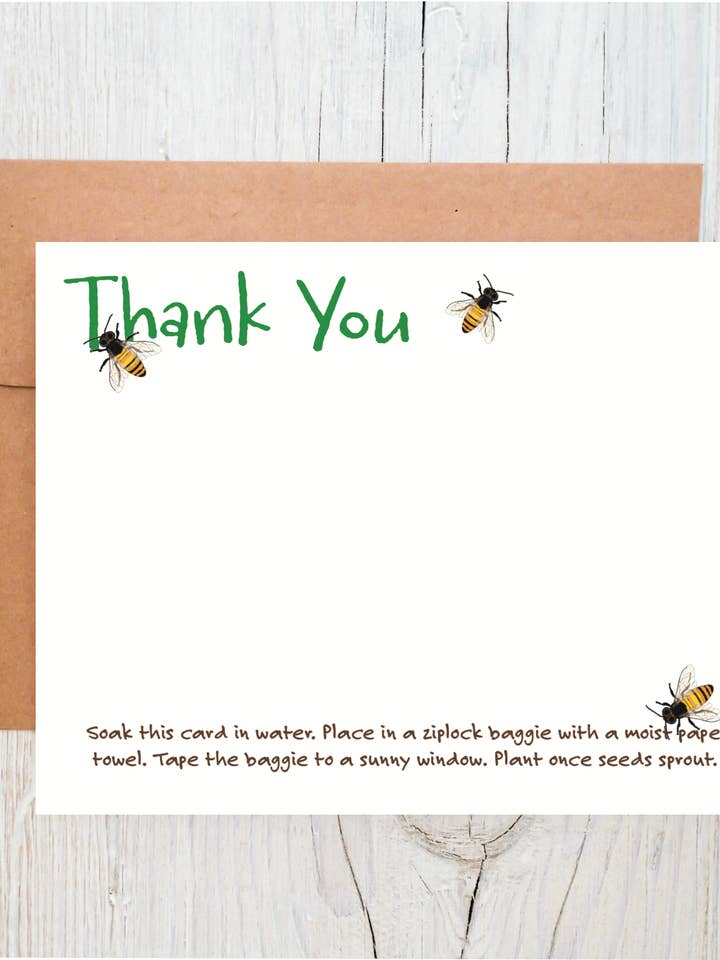 Cartões de Agradecimento em Papel de Sementes de Flores Silvestres: Conjunto de 6, Abelhas por atacado de The Raven’s Edge Studio