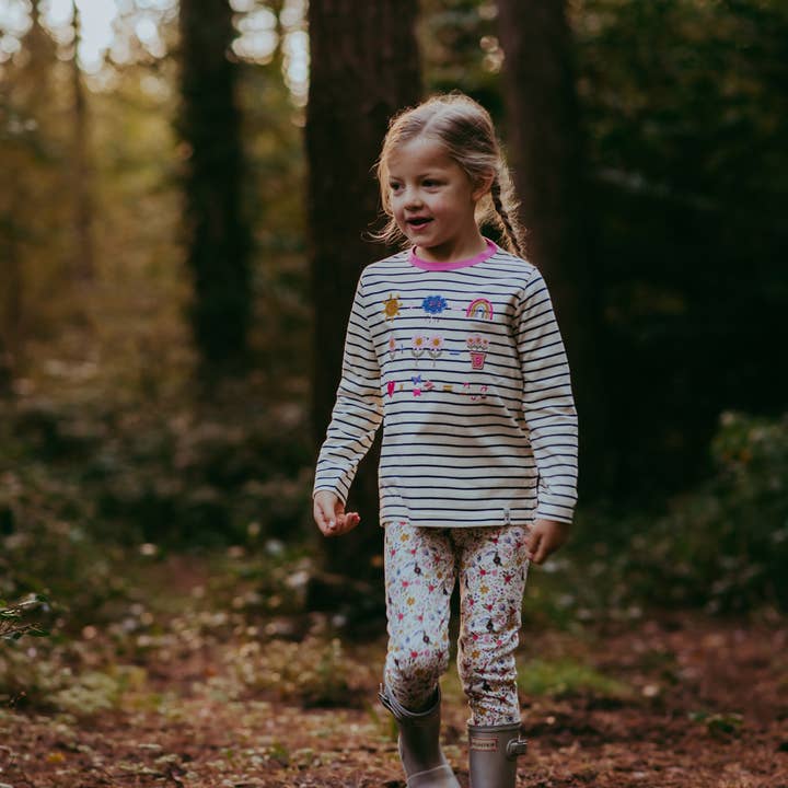 Delicate Floral Print And Horse Applique Leggings - 2 Pack for wholesale by Lilly and Sid