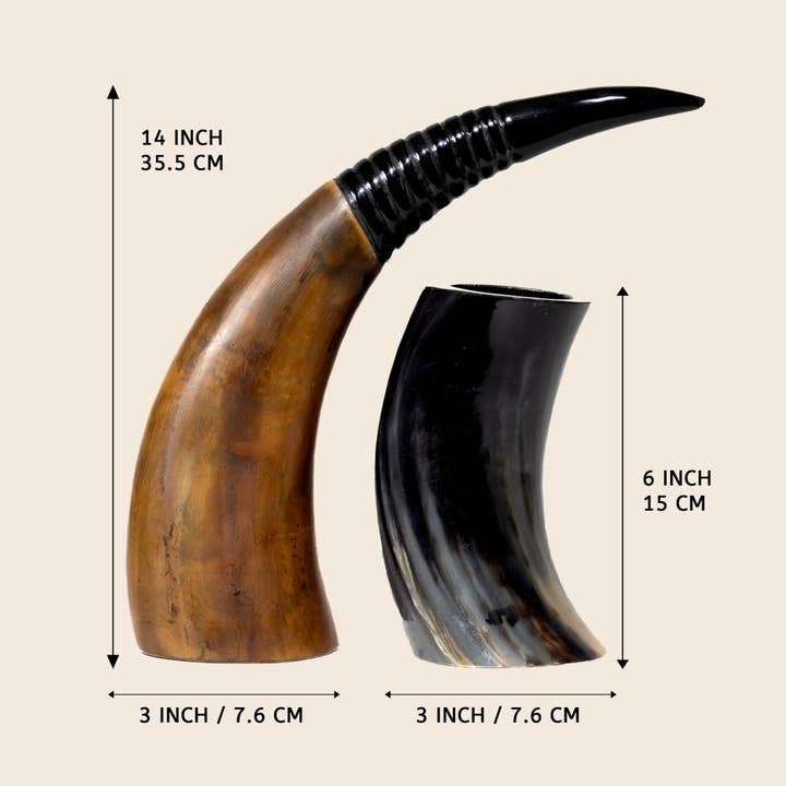 Muqeem & Brothers - Wholesale Drinking Glass/Cup - Drinking Horn with Stand - Holds Upto 16 oz, Auger2