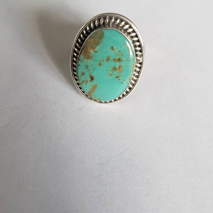 GTG Gems Corp - Wholesale Cocktail/Statement Ring - Natural Turquoise 925 sterling silver ring (R-34)1