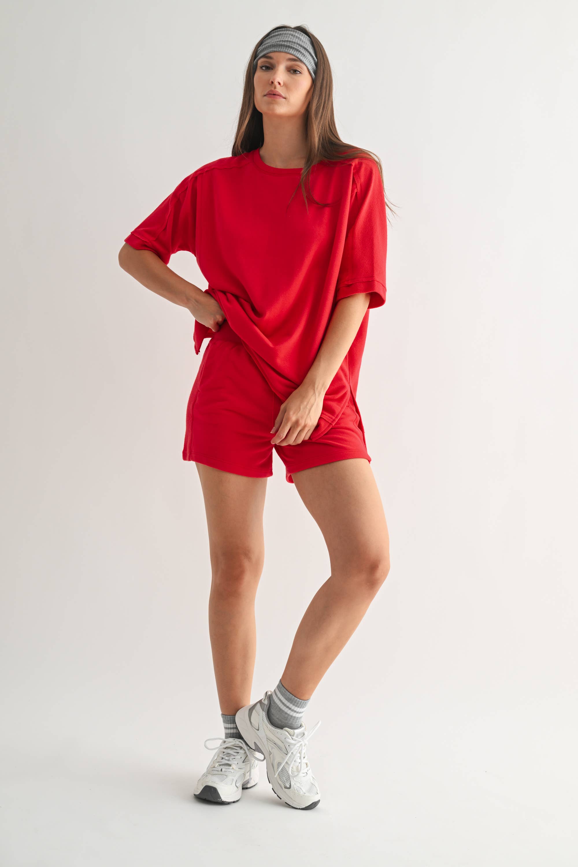 Mono B - Wholesale Tunic - Women's - Offset French Terry Dolman Sleeve Top11