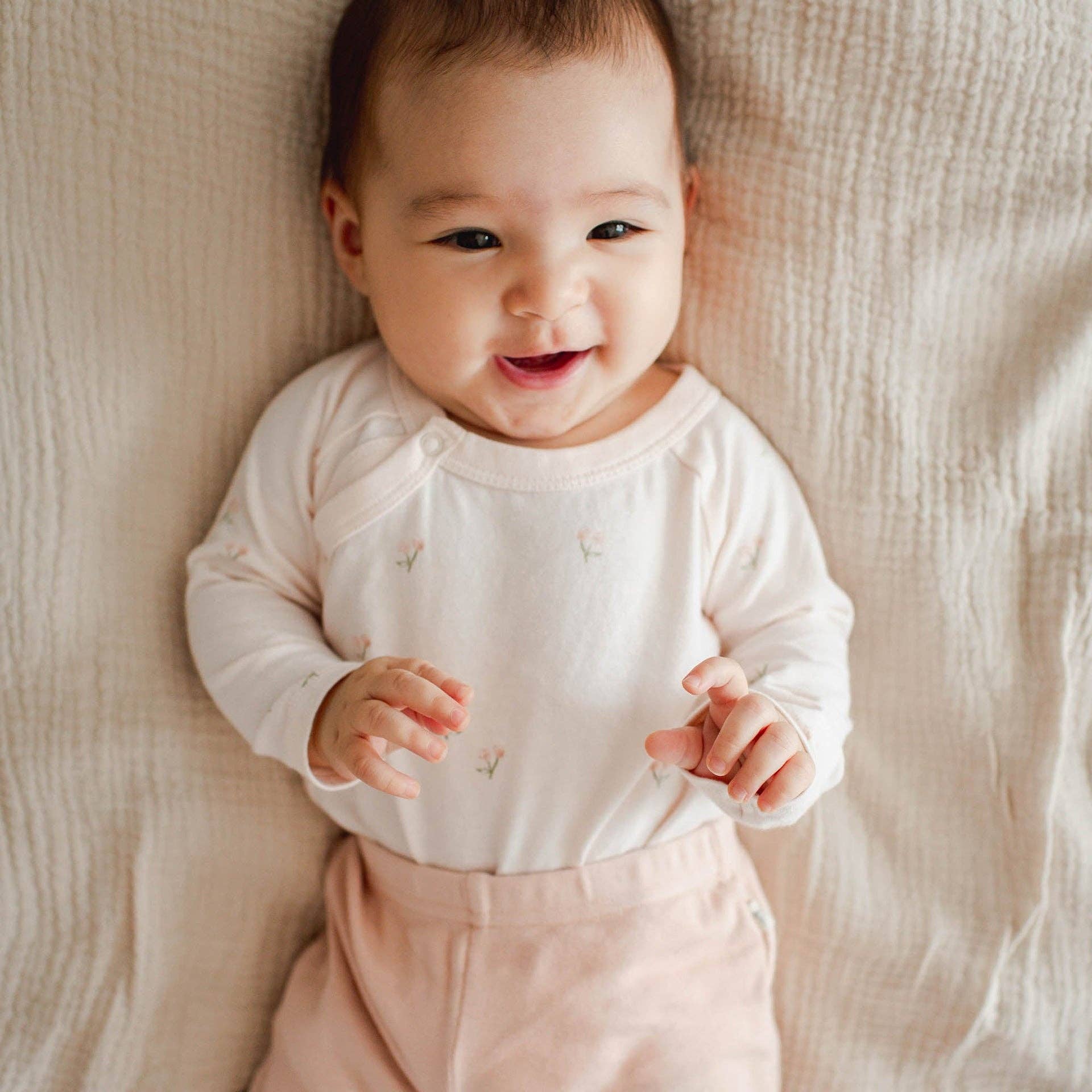 Agate Rose Ditsy Floret 3 Piece Bodysuit & Pant Set for wholesale on Faire3