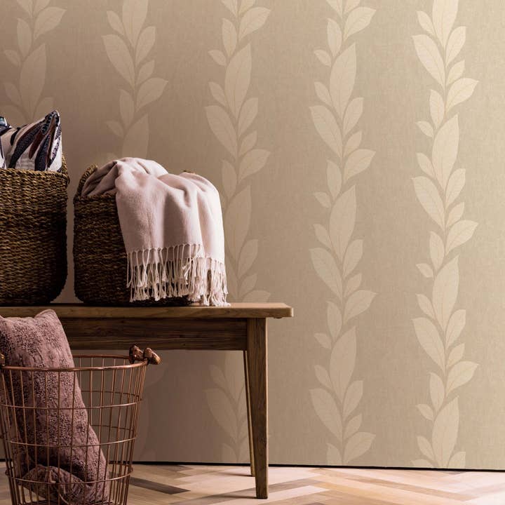 Marburg – Großhandel Tapete – Tapete Beige, Braun Floral für Schlafzimmer Wohnzimmer oder1