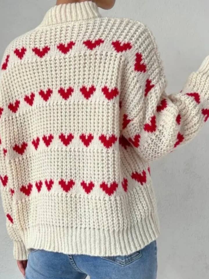 Serenity Collective - Wholesale Knit Sweater - Women's - Heart Knit Sweater1