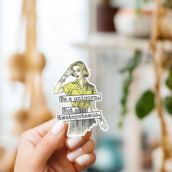 Raven's Rest Studio - Wholesale Sticker - Funny STICKER. Be A Unicorn Not A Twatopotamus.