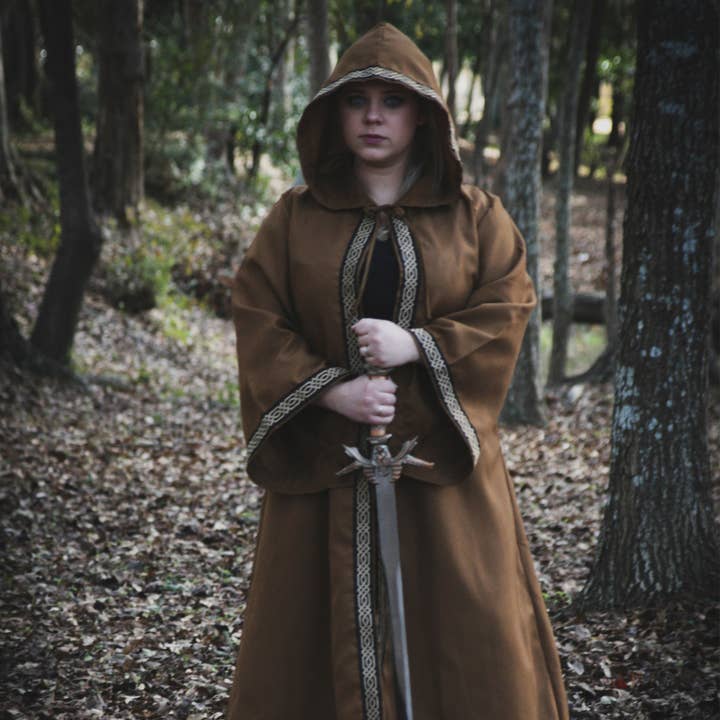 everfan - Wholesale Costume - Unisex - Adult Celtic Robe | Medieval Sorcerer Cloak with Hood