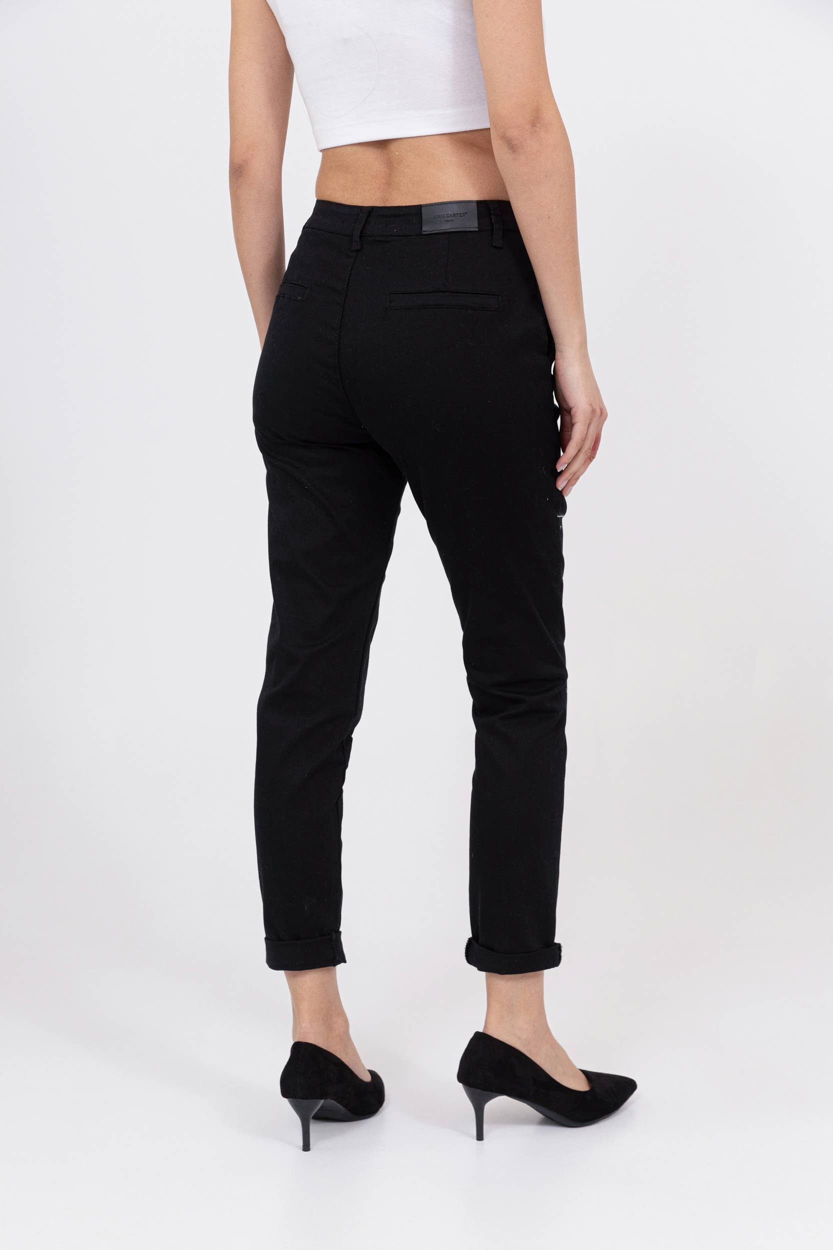 Nina Carter - Vente Pantalon – femme - Pantalon chino stretch taille haute confort Nina Carter J2504