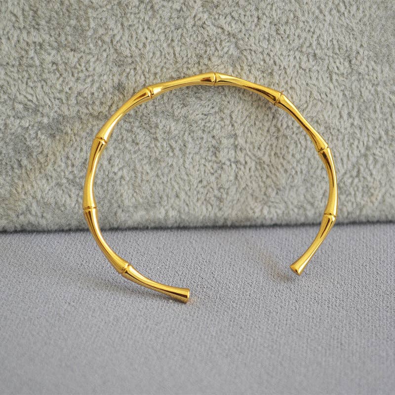 Revelari - Wholesale Cuff Bracelet - Gold Bamboo-Style Cuff Bracelet1