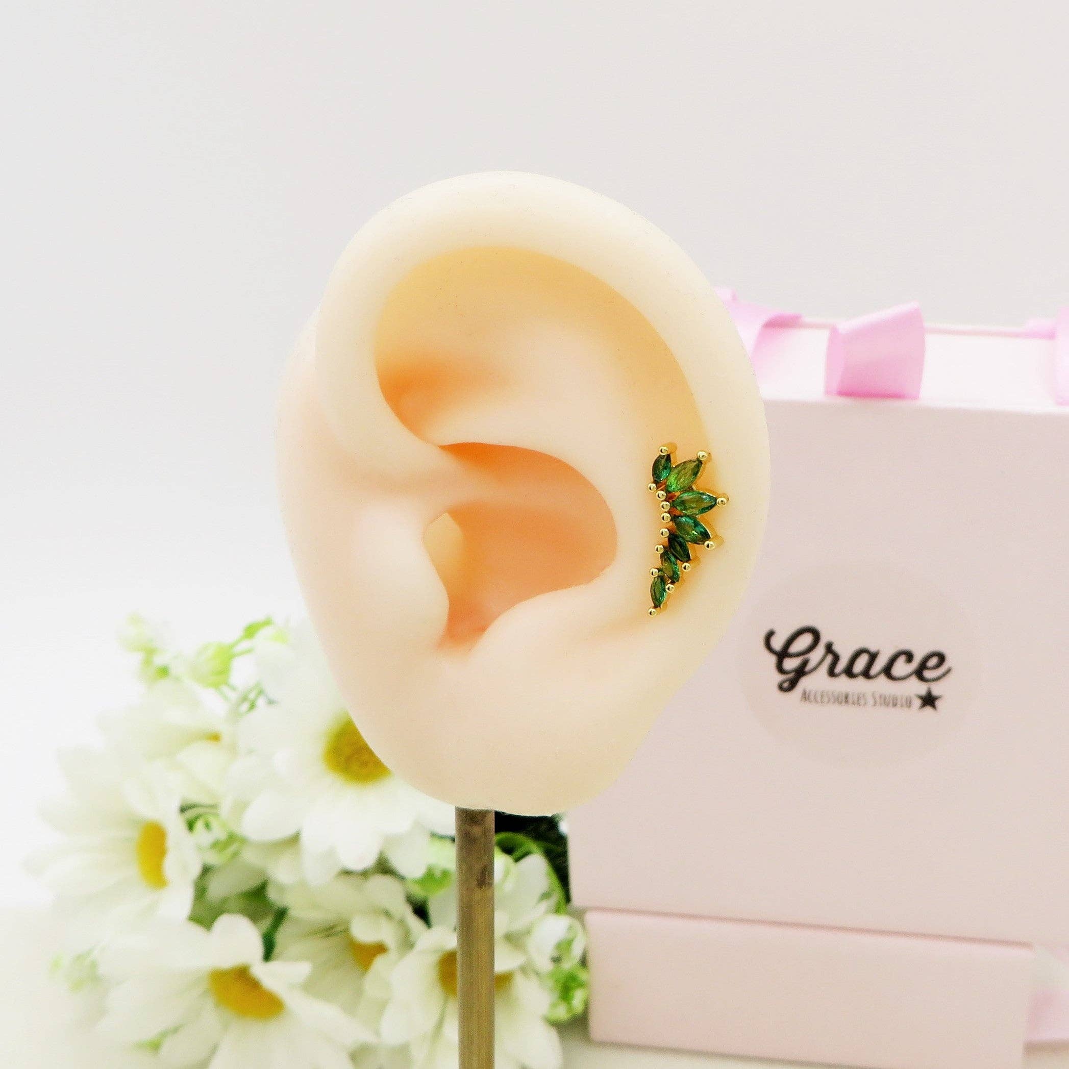 Daemon srls – Großhandel Einzelohrring – MARQUISE Piercing aus 925er Silber mit Zirkonia für Helix, Tragus, Flat und Lobe4