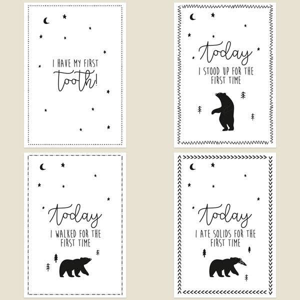 Dotty About Paper – wholesale Milestone art/keepsake – Child & baby – Baby Milestone Cards Phrases - Pack of 12 - The Adventure Begins4