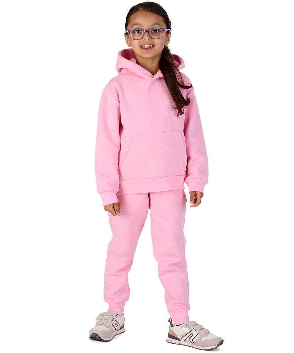 Trendy Toggs Kids Overhead Hoodie Pink Tracksuit for wholesale on Faire