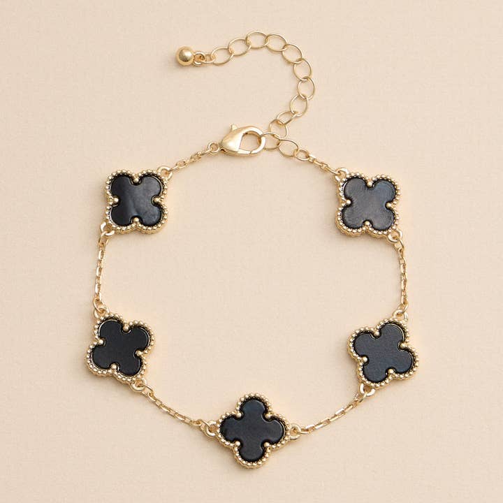 Lilla Haven - Wholesale Link & Chain Bracelet - Multi Floral Shape Charm Bracelet in Shell
