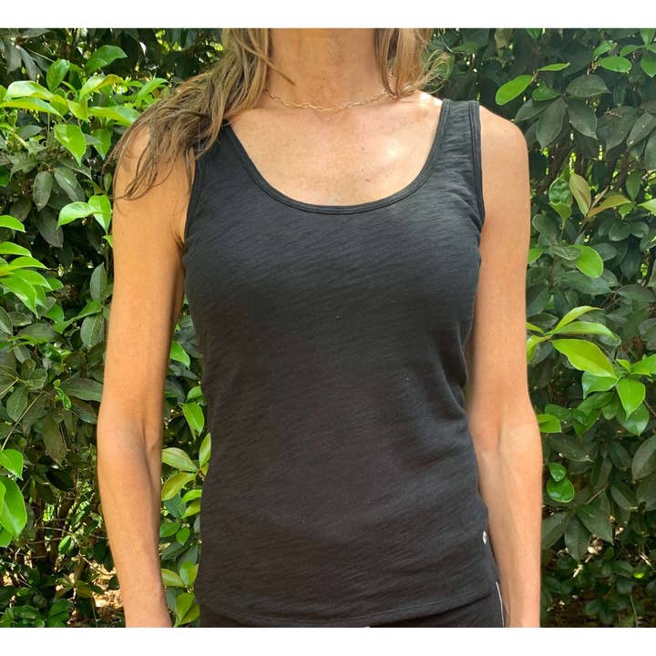 erin gray - Wholesale Tank Top - Women's - Double Layer Pima Cotton Tank in Black