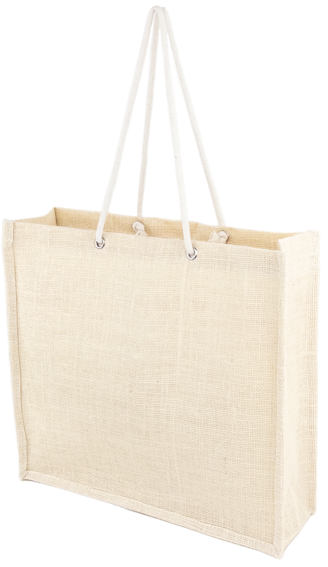 US Bags – Sacola - Unissexo por atacado – Saco de Juta Branco de Marca | Presente de Mercado Reutilizável com Pregas3