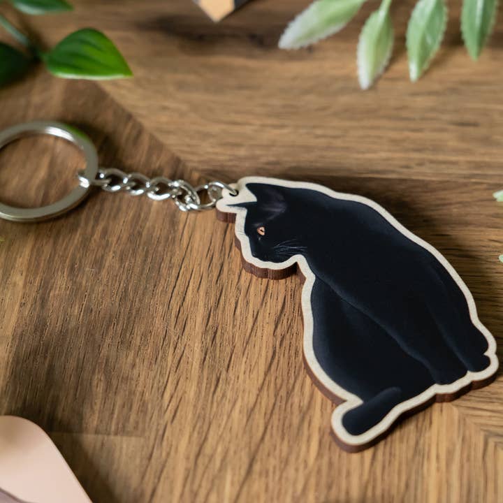 Hayley Jade Design Studio - Wholesale Keychain - Women's - Black Cat Keychain2