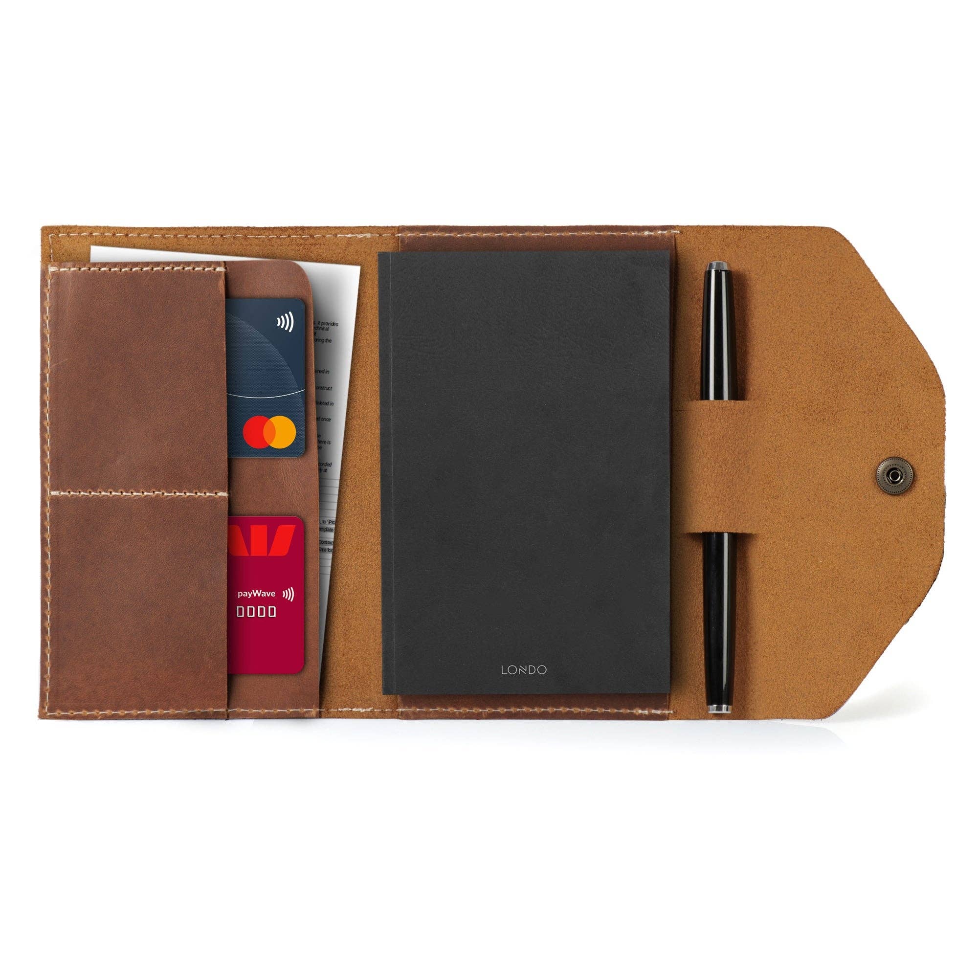 Londo - Wholesale Journal Cover - Londo Personalized Top Grain Leather Portfolio with Notepad (Snap Closure & Lock)0