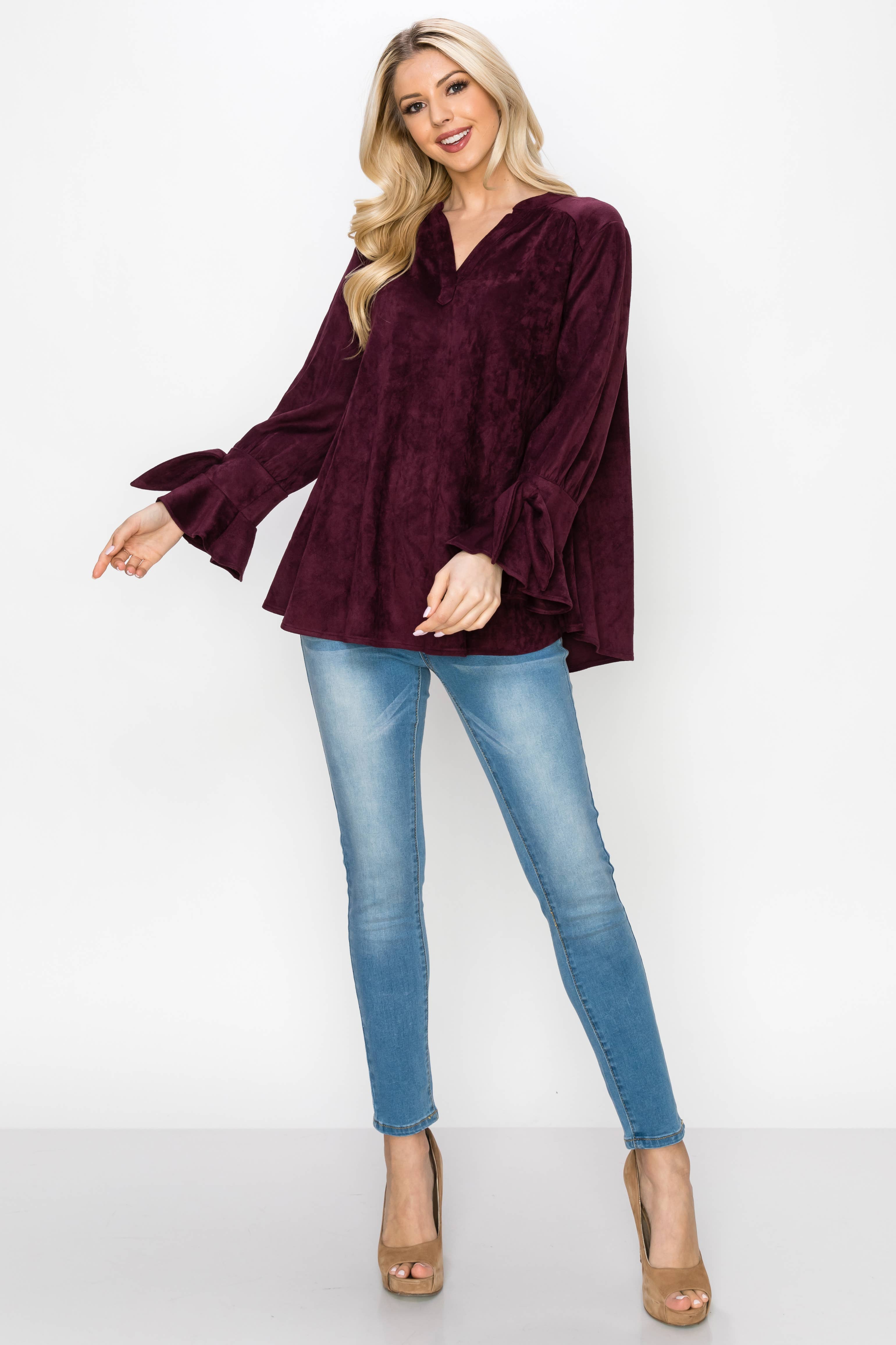 Joh Apparel - Wholesale Blouse - Women's - Abia Stretch Suede Top26