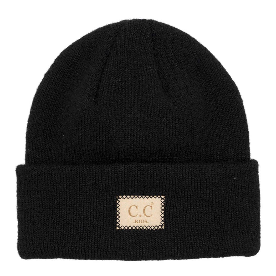 Fashion City – Engroshandel Beanie - Børn – Børn Ruskind Patch Heather Classic Beanie0