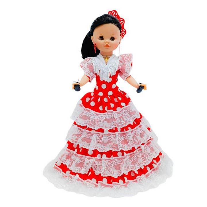 Sintra doll 40 cm. Andalusian flamenco dress Spain for wholesale by Folk Artesanía Muñecas