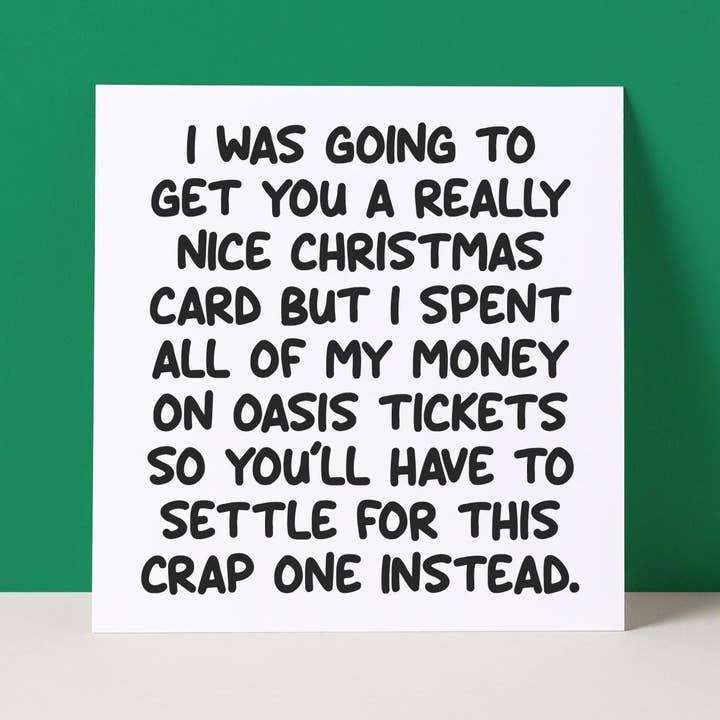 OASIS TICKETS - CHRISTMAS CARD for wholesale by Pack a Punch Designs