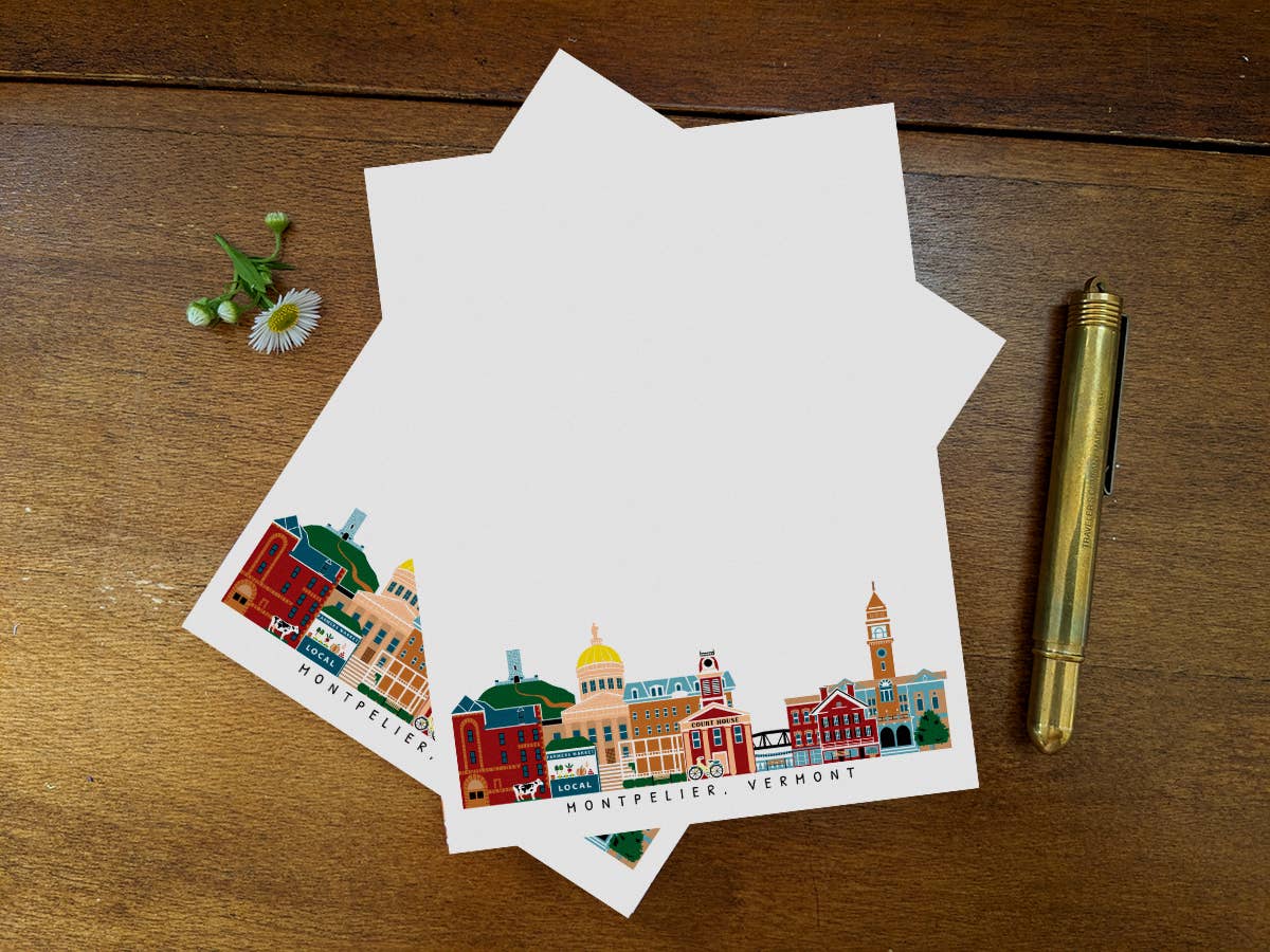 Soijen Illustrations - Wholesale Notepad - Montpelier Vermont Cityscape Notepad1