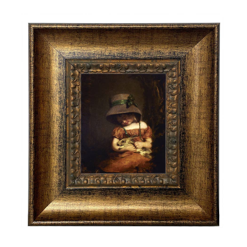 Madison Bay Co. - Historical Home Decor Reproductions - Vente Tableau/dessin - Fille avec lapin Impression de peinture vintage sur toile4