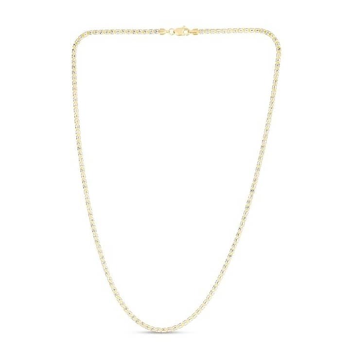 PureYou Jewelry - Venta al por mayor Collares de cadenas y eslabones - Collar de cadena de hielo elegante en dos tonos de 10 quilates y 2,7 mm