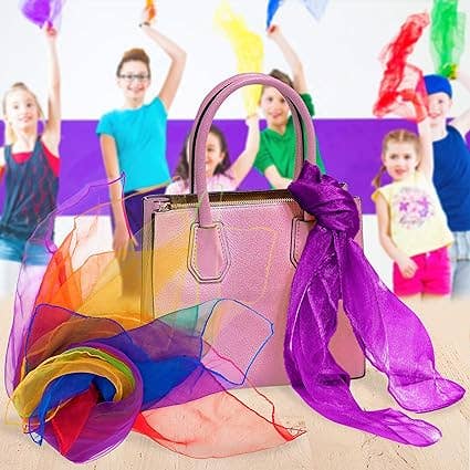 The Twiddlers - Vendita all'ingrosso Sciarpa - Bambini - Confezione da 10 sciarpe da danza multicolore Baby Sensory Silk