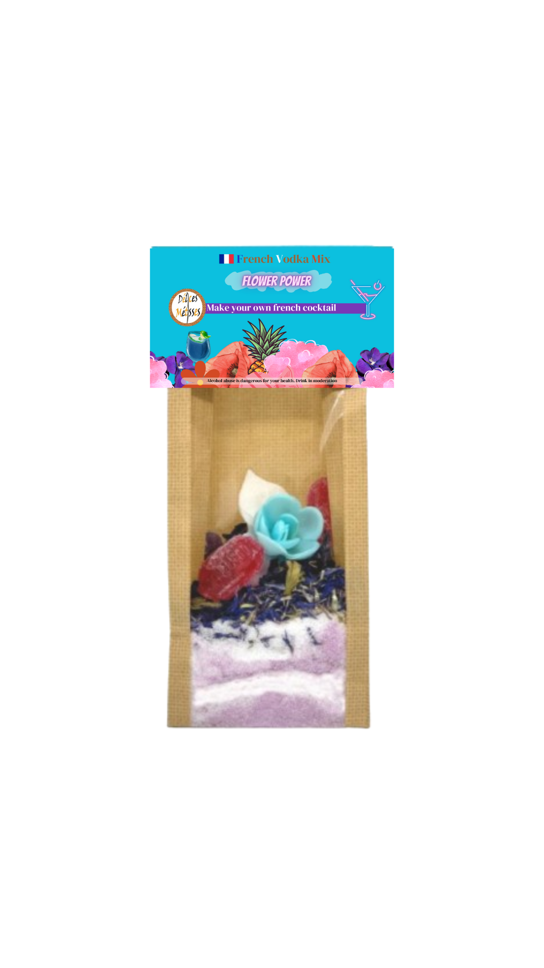Délices Métisses - Wholesale Cocktail Mix/Syrup - Flower Power “Pocket” Arranged Vodka Mix2