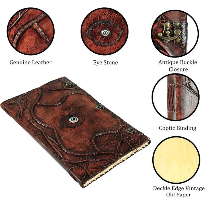 Tuzech Leather - Wholesale Journal/Diary - Hocus Pocus Spell Book – Leather Journal with Third Eye5
