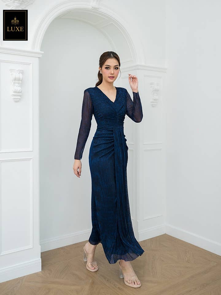 Vestido longo Cleopatra de manga longa por atacado de AlexyDesings