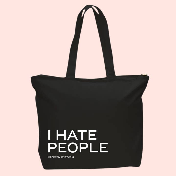 Sac fourre-tout "Je déteste les gens" pour la vente par Creativien Studio