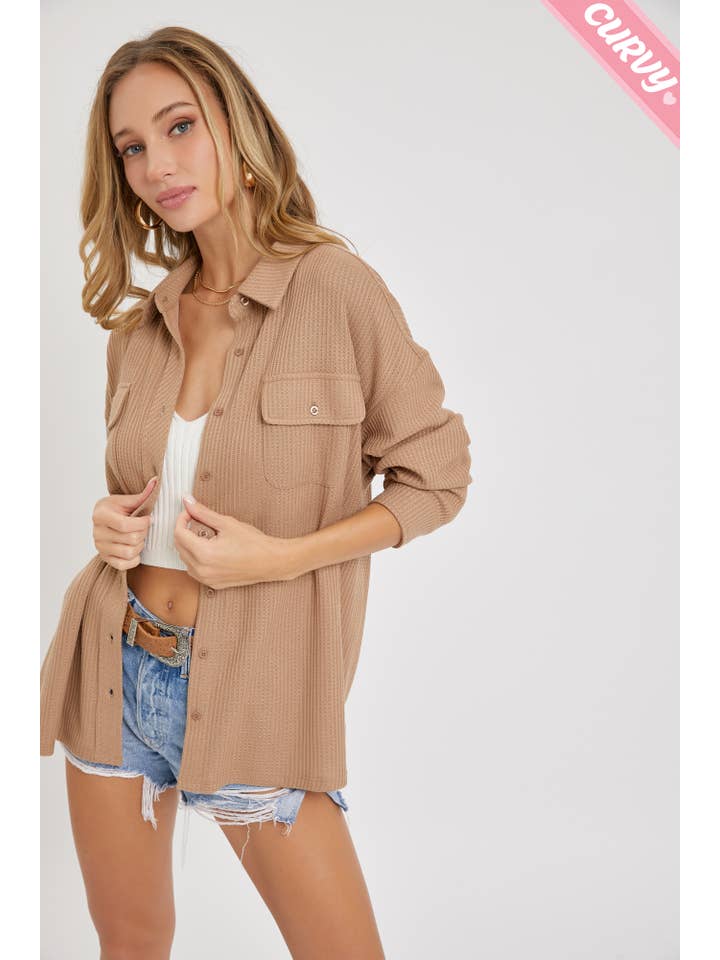 Sweet Lovely by Jen - Wholesale Button Down Shirt - Women's - PLUS SIZE BUTTON DOWN OVERSIZED SHIRTS13