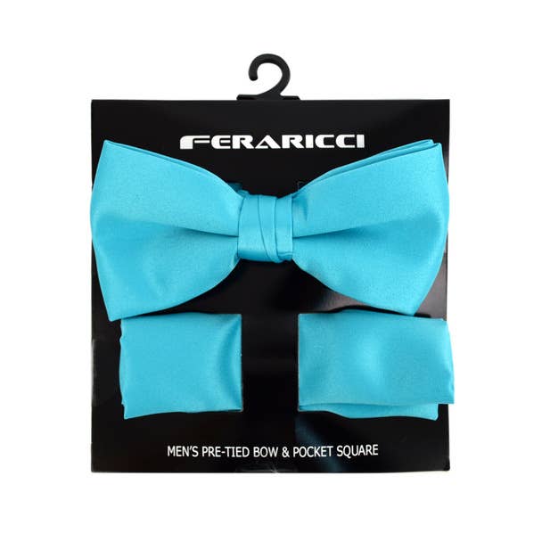 Selini New York - Wholesale Bow Tie - Men's - 100% Poly Satin Men's Banded Bow Tie and Hanky22