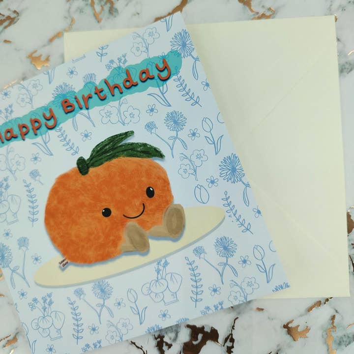 Rebecca Gladys – wholesale Birthday card – Clementine Birthday Card - Blank Inside Greeting Card2