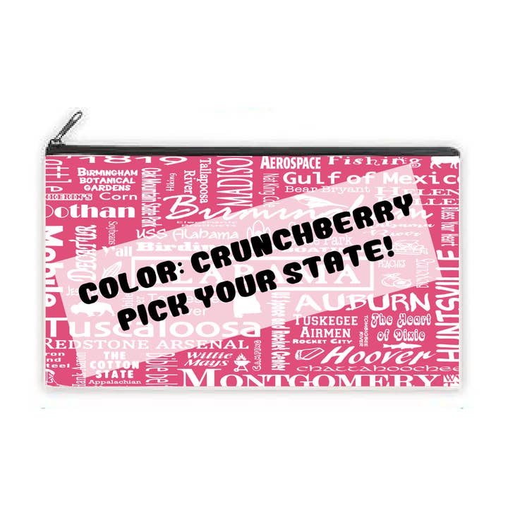 Zip Pouch (Small) - Destination Design in all 50 states for wholesale by The Buffalo Works