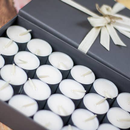 NAKEnDLE - Venta al por mayor Velas pequeñas - Velas de té de coco y colza sin perfume de cera de colza, 40 piezas