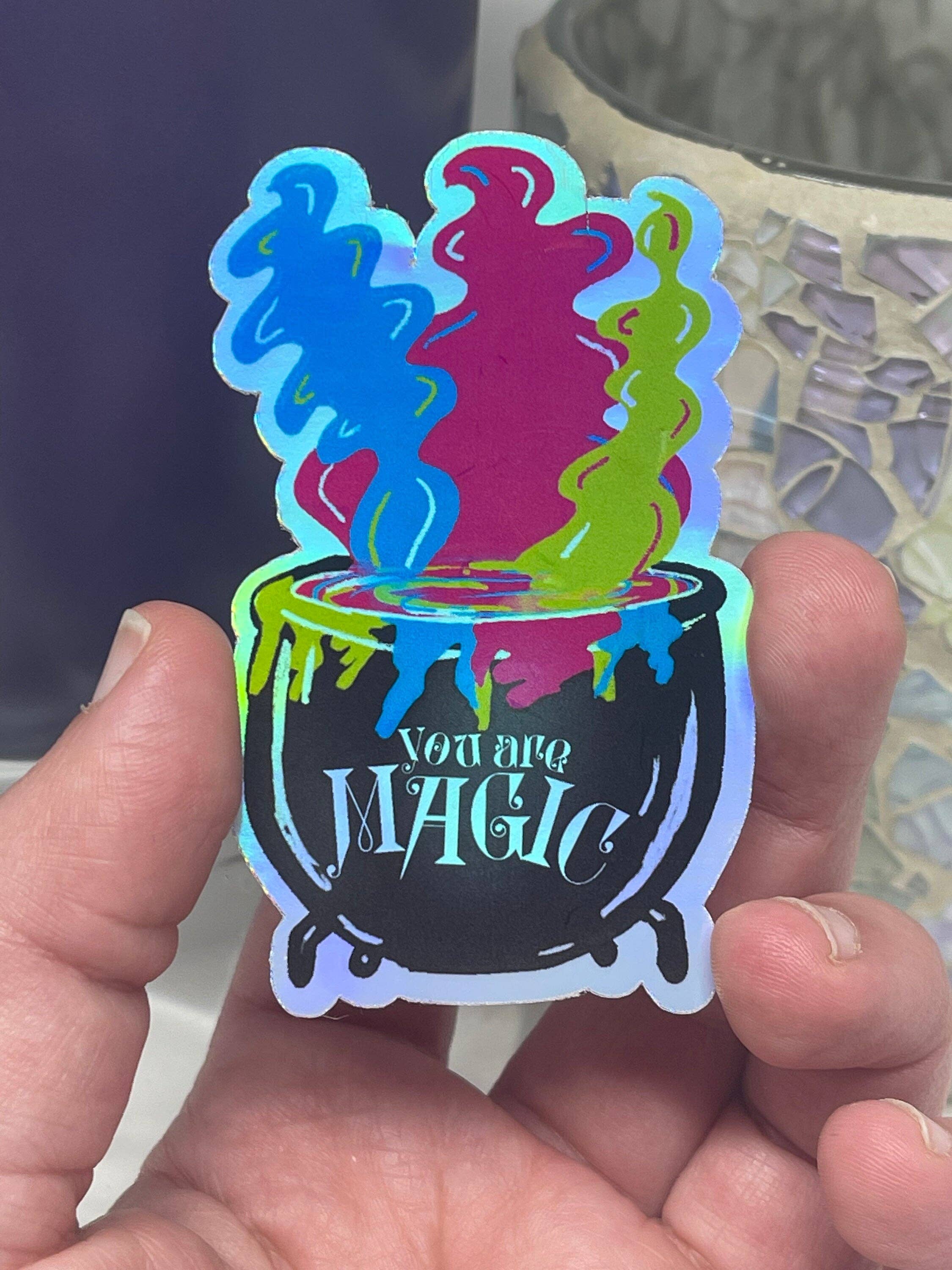 Saturnalia Design Lab - Wholesale Sticker - YOU ARE MAGIC Vinyl Stickers, Holographic Cauldron Sticker for Laptops, Witchy Sticker, Halloween Sticker, Gifts for Grads, Gifts for Teens1