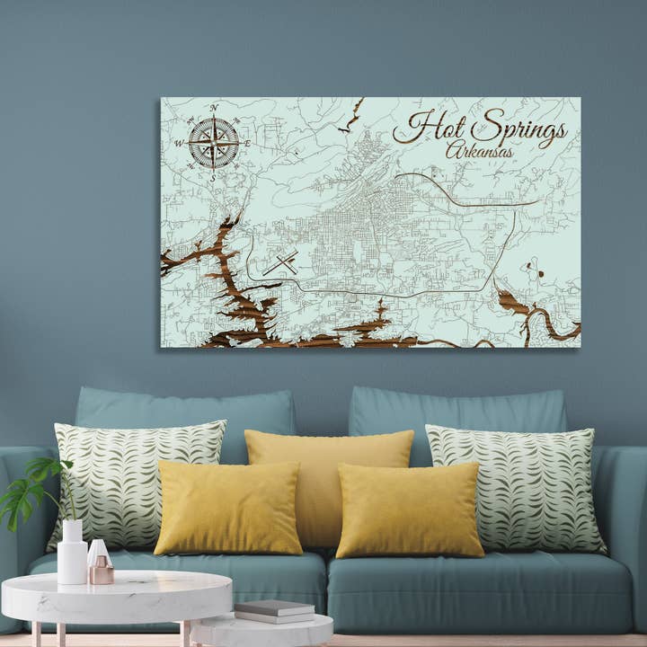 Arkansas: Hot Springs Street Map por atacado de Fire & Pine