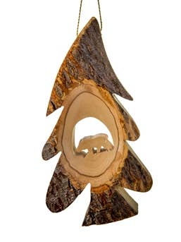 Bark Tree with Grizzly Bear - 5" for wholesale by Earthwood