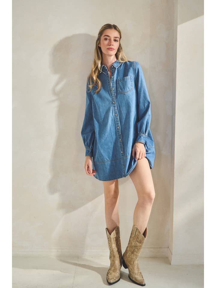 DENIM DRESS SHIRT S3498 for wholesale on Faire