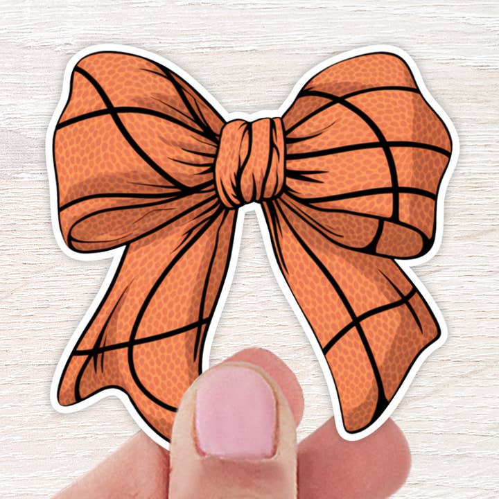 Basketball Bow Sticker for wholesale by The Daydreamer Designz