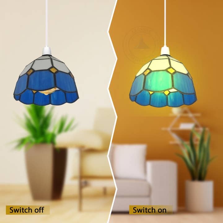 Ledsone - Wholesale Lamp Shade - Vintage Stained Glass Lampshade Traditional Easy Fit Ceiling30