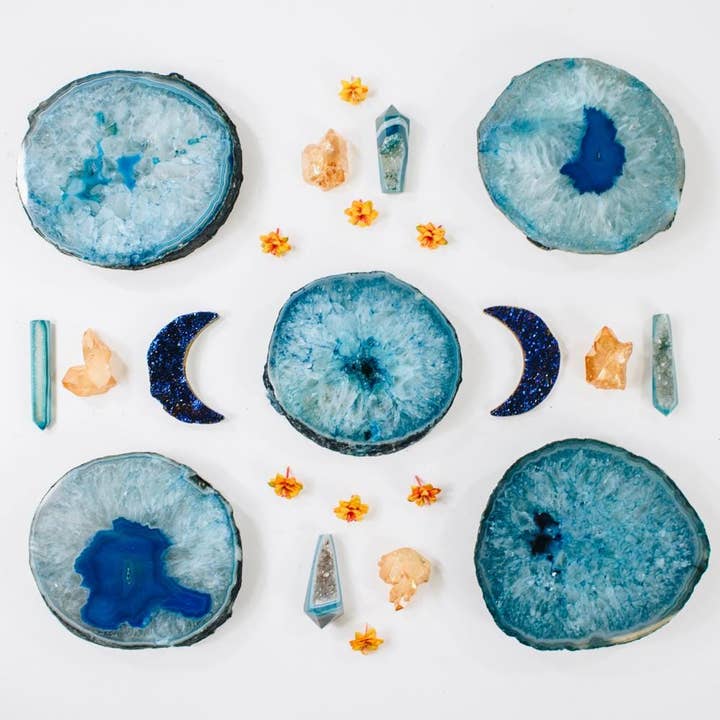 Rock Paradise – wholesale Coasters – Agate Coaster THICK Crystal Coasters Home Decor