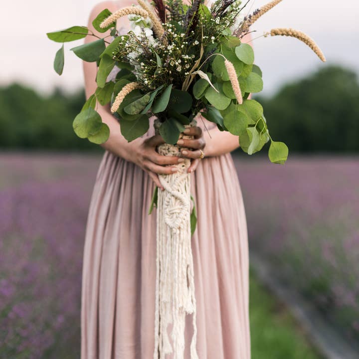 Hillhead and Co. - Wholesale - Macrame Bouquet Wrap for the Boho Wedding Bride