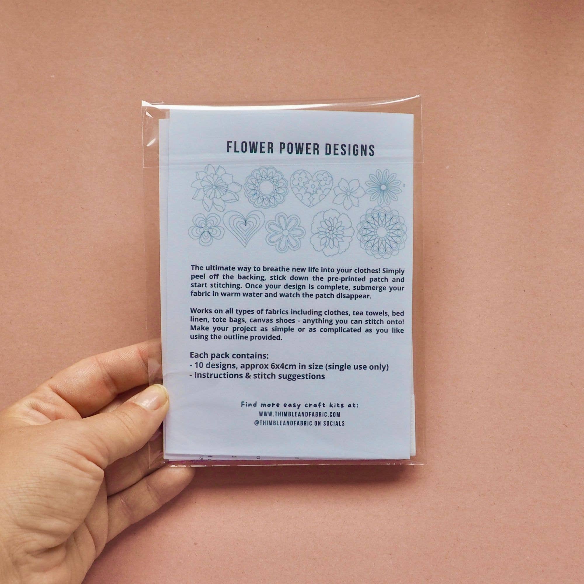 Thimble and Fabric – wholesale Embroidery/cross-stitch supplies – Stick and Stitch Embroidery Patches Flower Power Designs3