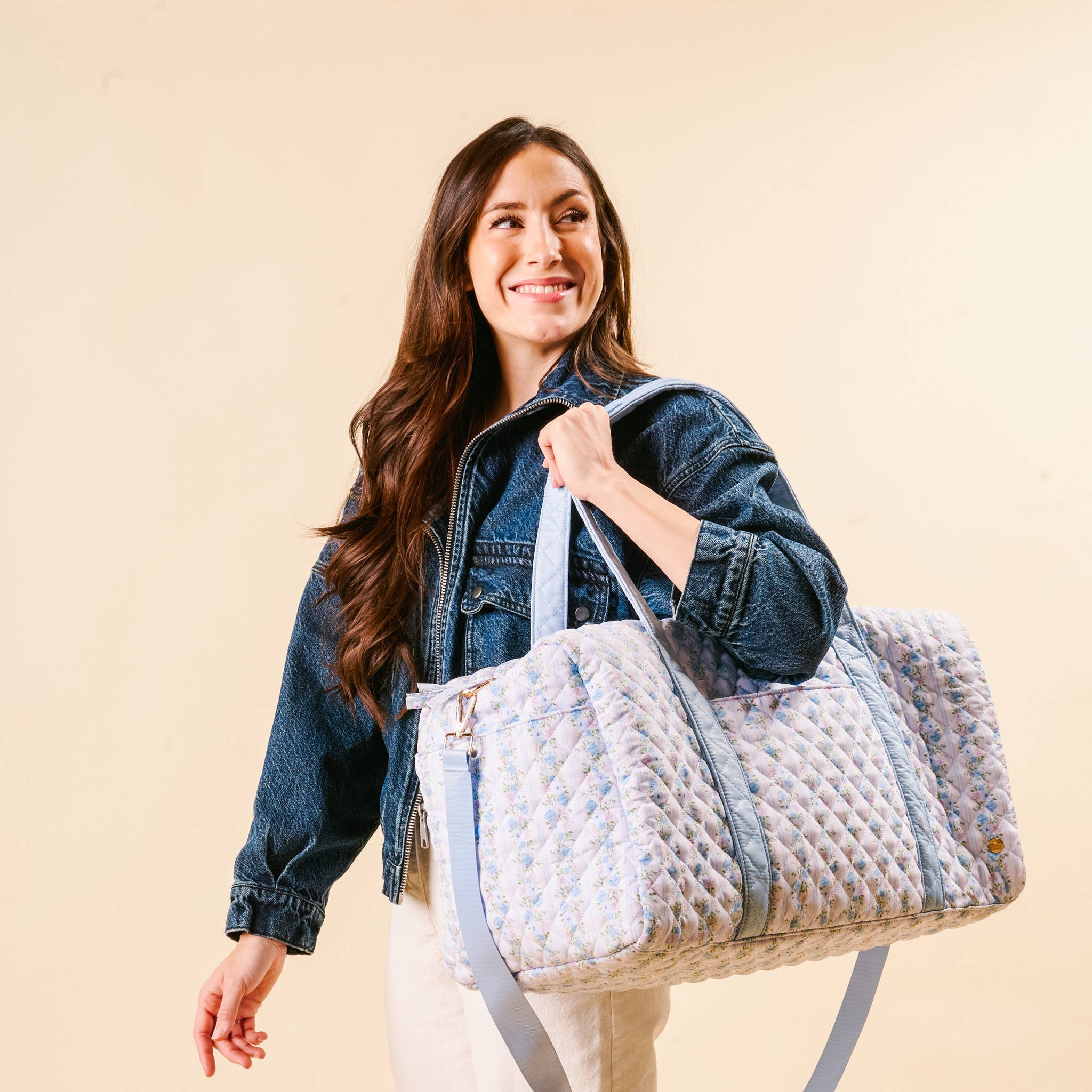 The Darling Effect - Wholesale Weekender Bag - Women's - On-the-Go Quilted Weekender Bag-Petal Parade Blue2