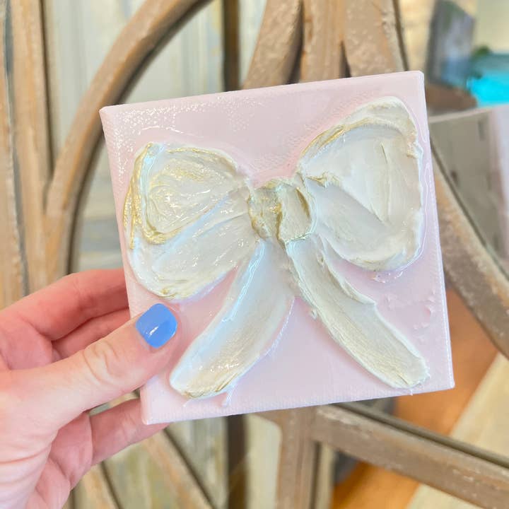 HappiesByAMS - Wholesale Decorative Tabletop Object - Canvas - 4x4 inch - Bows