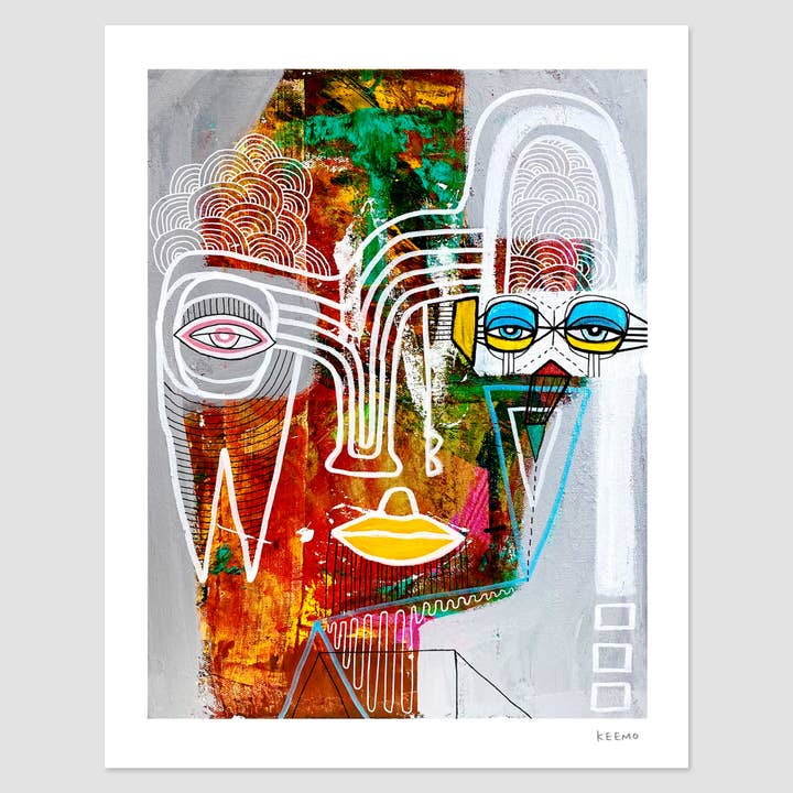 Gray Brain Abstract Art Print Modern Wall Decor Signed Keemo for wholesale by Keemo Gallery